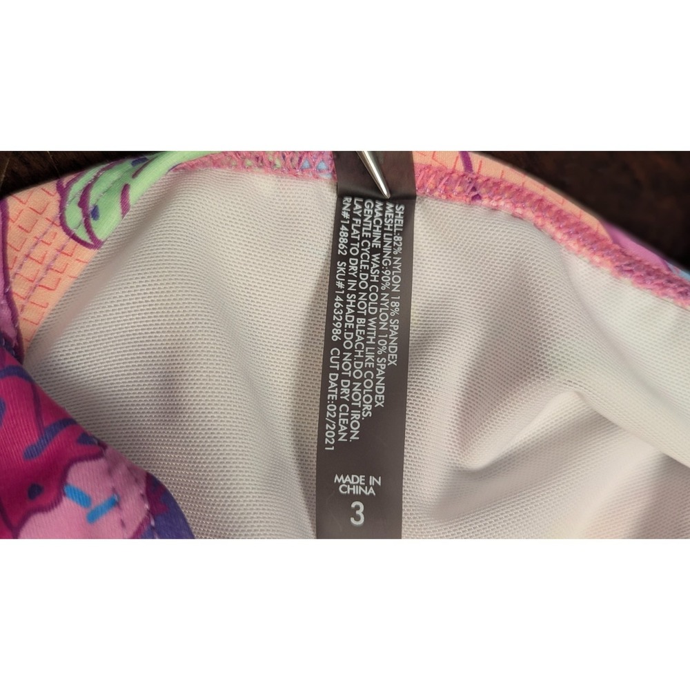 Torrid Women's Wireless High Neck Lattice Bikini Top Pink Ice Cream Cone Size 6 - Picture 4 of 11